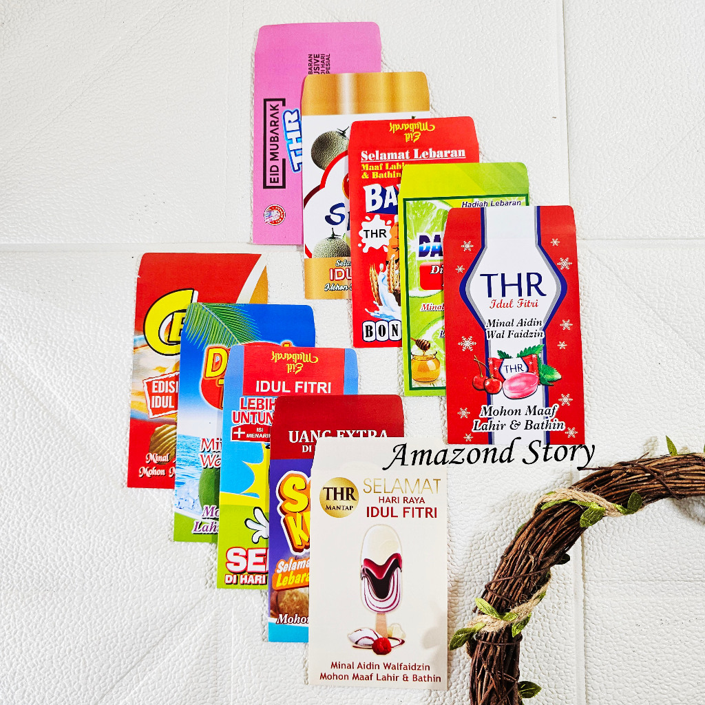 

10 PCS AMPLOP/ ANGPAU LEBARAN MOTIF SNACK MEDIUM / AMPLOP LUCU UNIK MURAH