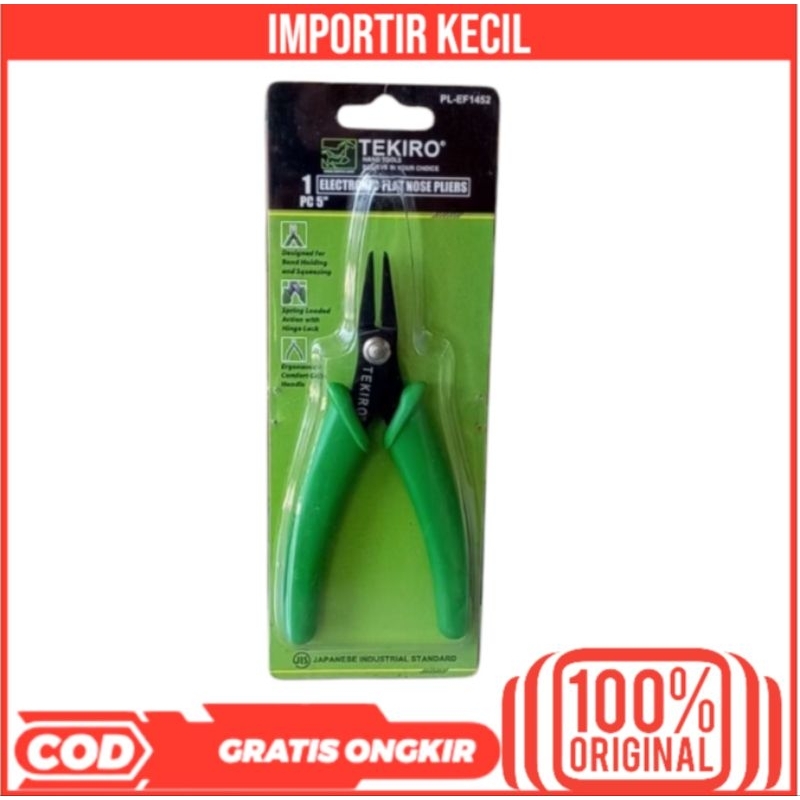 TEKIRO ELECTRONIC FLAT NOSE PLIERS 5 INCH / TANG LANCIP ELECTRONIC