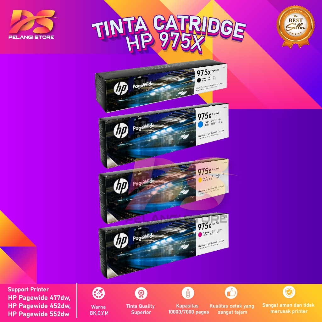 Tinta Cartridge HP 975X Tinta Printer HP Pagewide 452dw 477dw 552dw