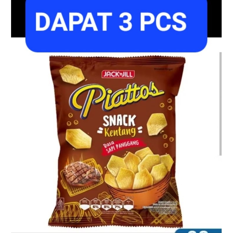 

PIATTOS SNACK KENTANG 68 GRAM DAPAT 3 PCS SNACK KENTANG