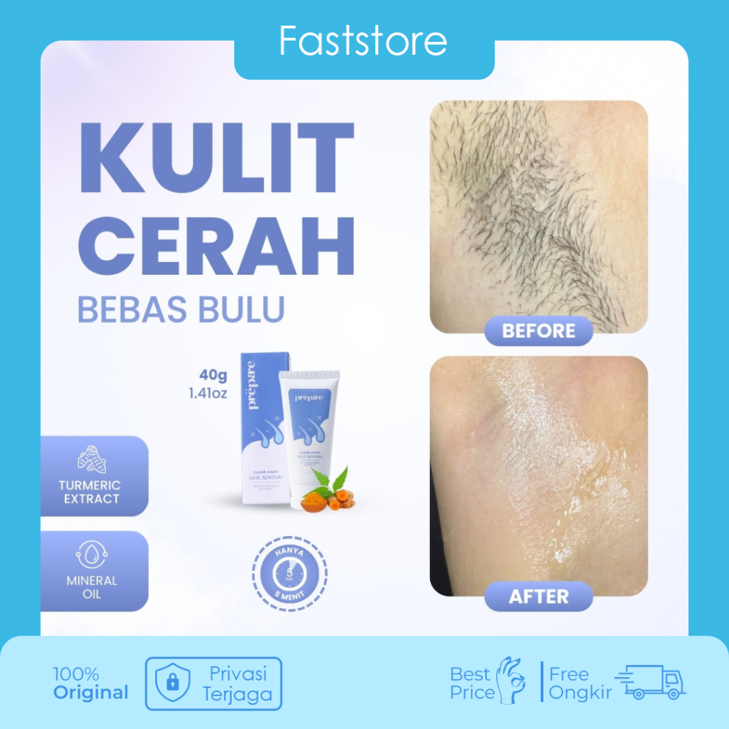 Prepare - Remover Bulu Ketiak Waxing Ketiak Penghilang Bulu Kaki Feet Hair Removal Cream Original