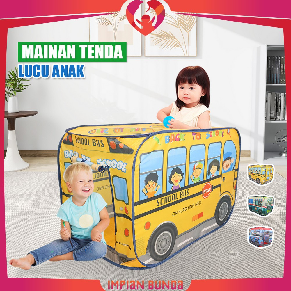 Tenda Anak Bentuk Kendaraan Bus Lucu / Mainan Rumah Rumahan Anak Camping / Playhouse Tenda Mobil Ana