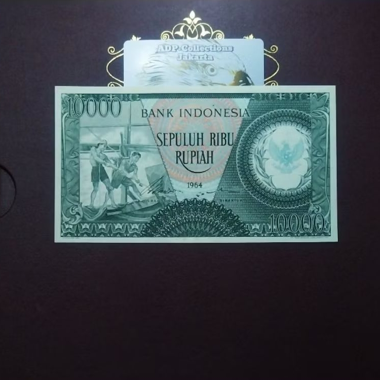 Uang kuno 10000 pekerja garuda 1964 (wm tengah) seri X