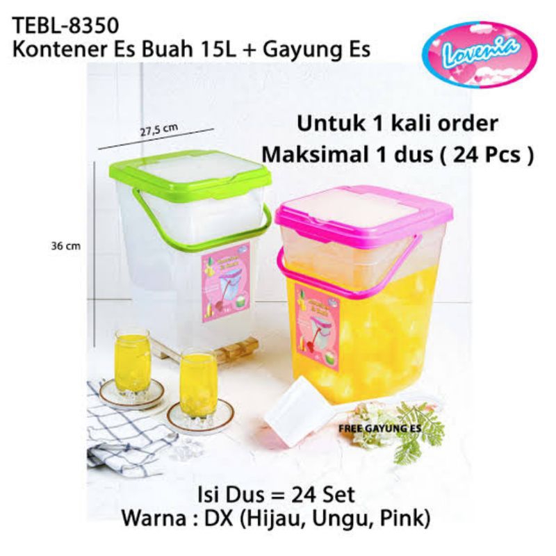 Toples Es Buah + Gayung 15 Liter/Tempat/Kotak Es Buah Gayung 15 Liter