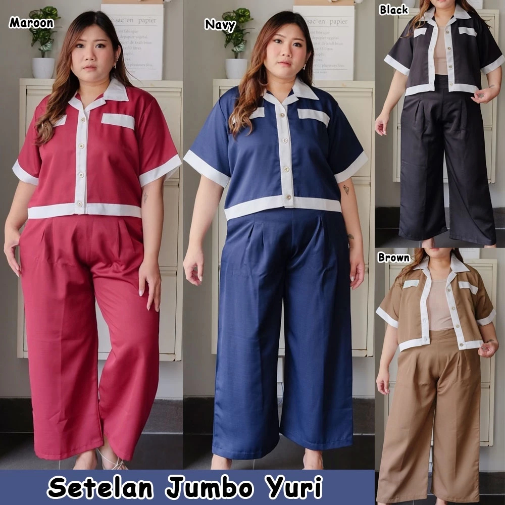 Setelan Wanita Simple Polos Jumbo baju wanita bigsize setelan big size motif size 2XL rayon premium 