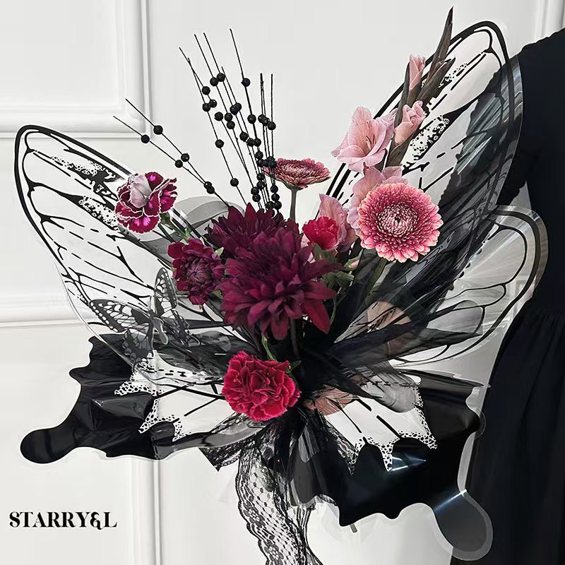 

MYSTYLE KERTAS BUNGA OPP KUPU-KUPU BENTUK KUPU KUPU BUTTERFLY FLOWER WRAPPING HAPPY TIME