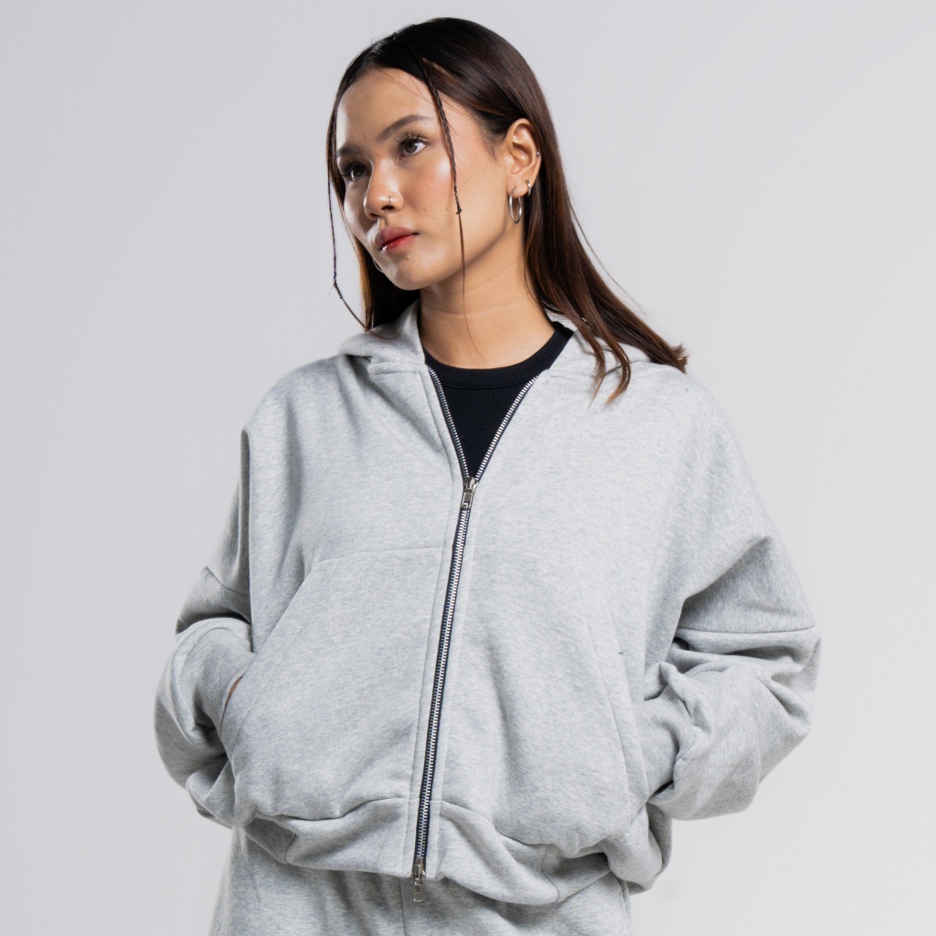 JORN - Boxy Double Zip Misty / Zipper Hoodie Boxy / Zipper Boxy / Zipper Boxy 375gsm / Zipper
