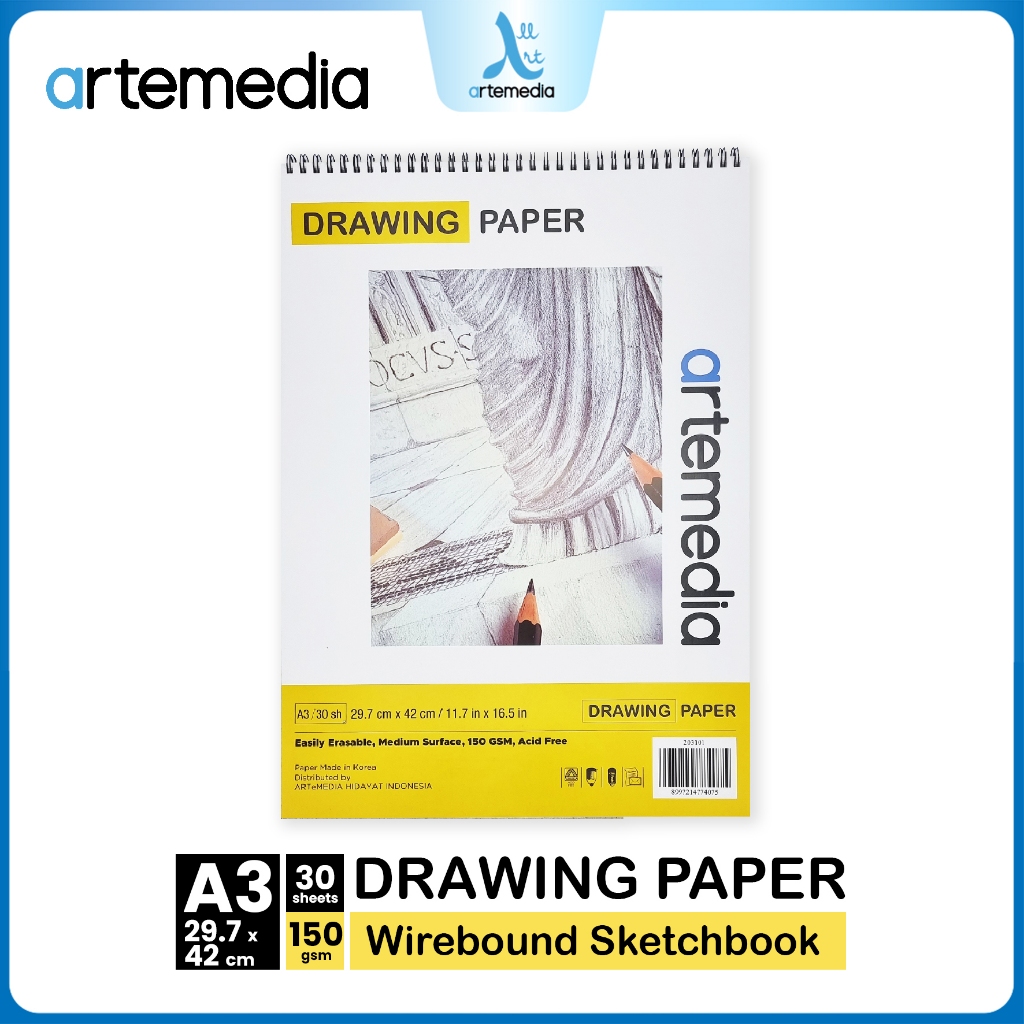 

Artemedia Drawing Paper Book Spiral Binding A5 A4 A3 Buku Gambar