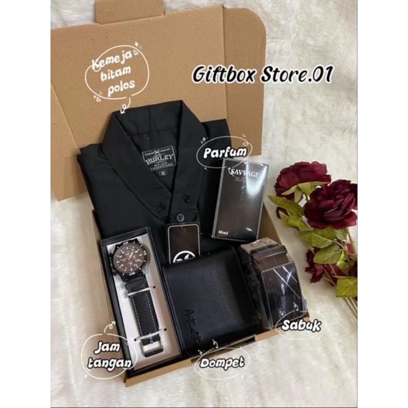 

FREE PAPER BAG Gift box Cowok Kado Kemeja Polos Hampers Kado Ulang Tahun Pernikahan Wisuda Jam Analog