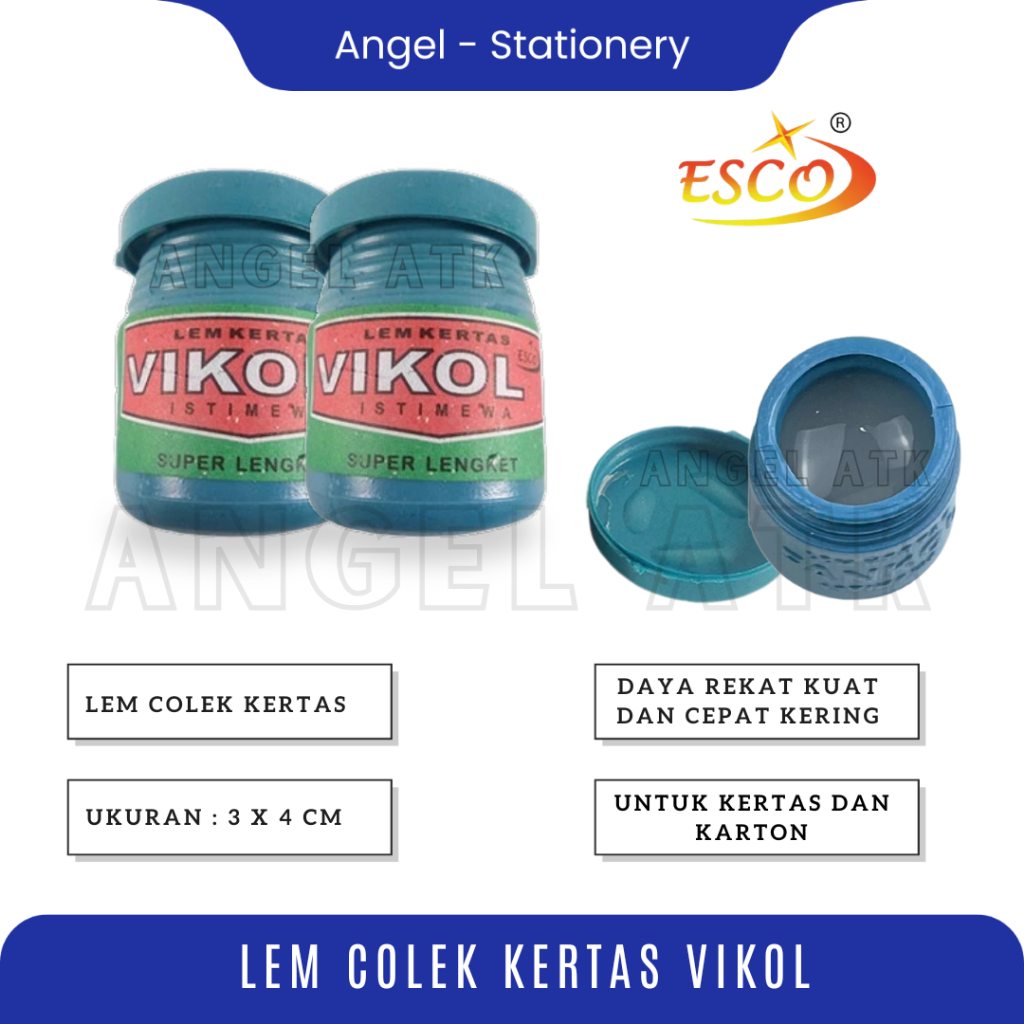 

Lem Vikol Mini / Lem Kertas Colek / Lem Super Lengket / Lem Kertas Cair / Perlengkapan Kantor / Lem Glue Karton / COD / Atk Blessing