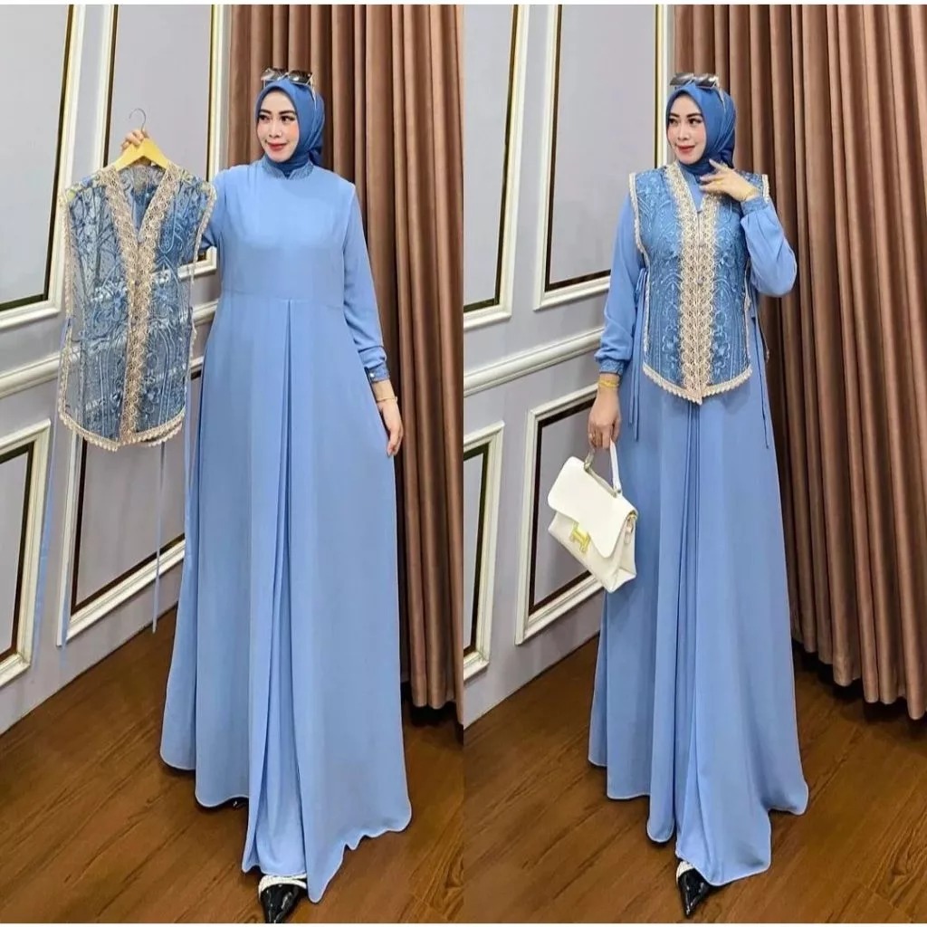 Lora Maxy // Gamis Seragaman Pernikahan Elegan // Gamis Ceruti Babydoll Premium // Dress Kondangan W