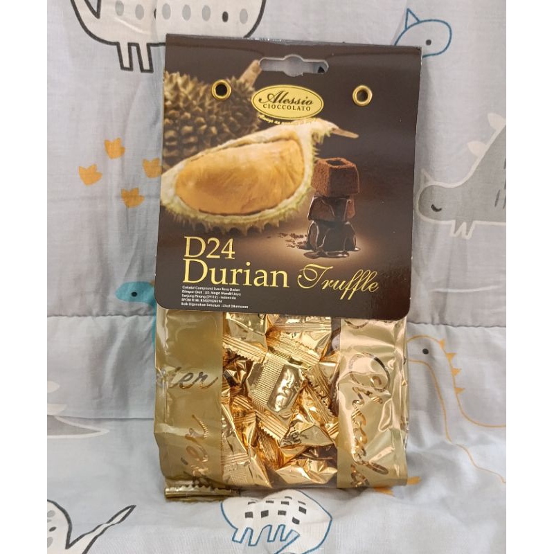 

Alessio Chocolate D24 Durian Truffle 150 Gram Cokelat Compound Susu Rasa Durian Coklat Berkualitas Impor Malaysia Turki HALAL BPOM RI