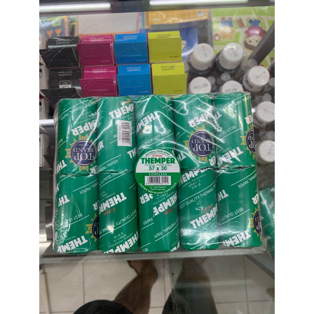 

( 10 Biji ) Kertas Thermal 57 x 30 Full Coreless E-Print / Kertas Kasir / Kertas Struk