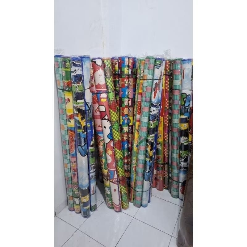 TIKAR PIKNIK KARPET SPON 160x200 TEBAL 2,5 MM TERMURAH KARPET SPON MOTIF KARAKTER UKURAN 160x200 CM