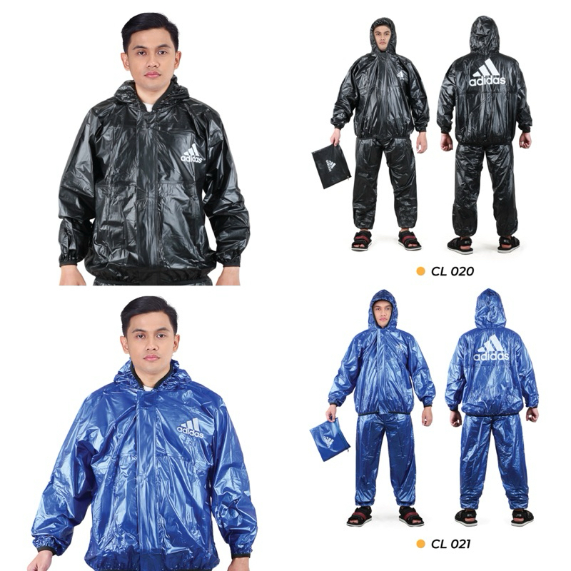 Jas Hujan Setelan Pria Wanita Adidas Tebal Original Termurah