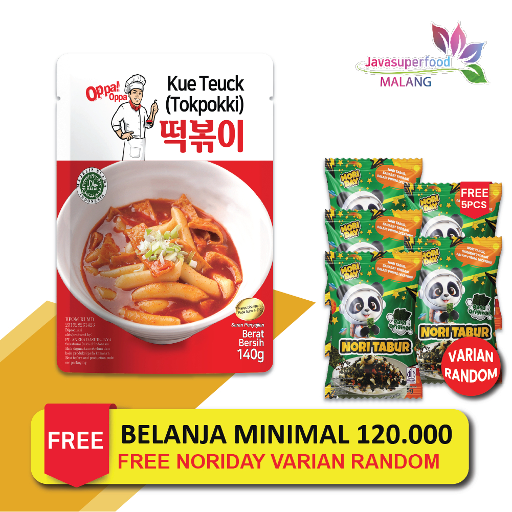 

Paket Tteokbokki tokpokki tokpoki topoki javasuperfood 100g + saus sauce tokpoki 50g instan halal