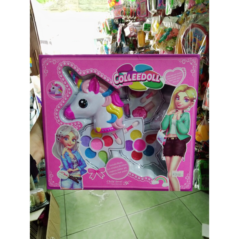 NiceSoo mainan anak makeup unicorn colleedoll set