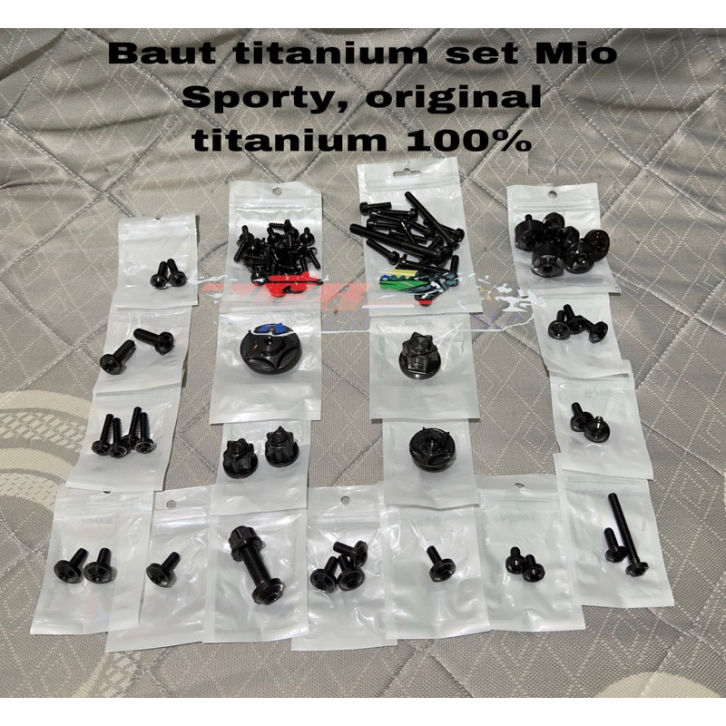 Baut titanium set Mio sporty original titanium kelengkapan baca deskripsi