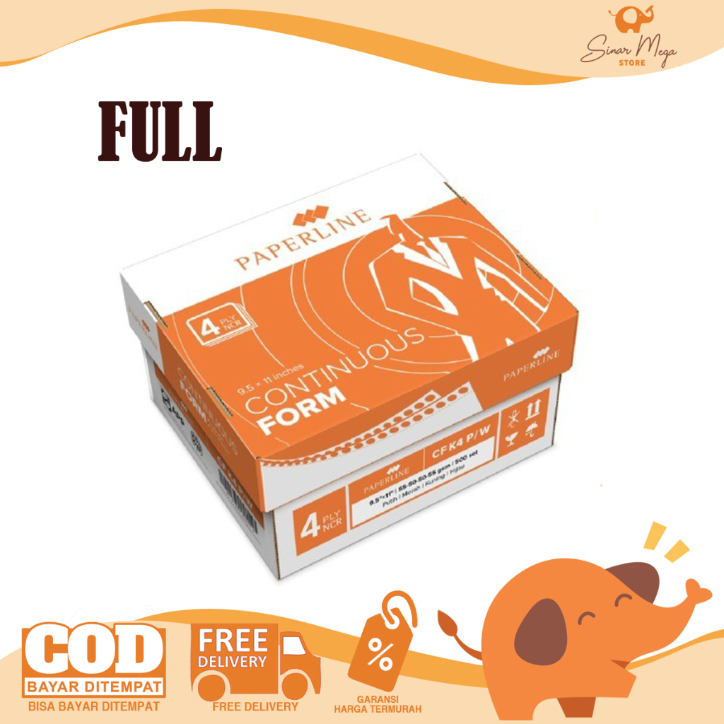 

SLM7 PaperPPL Continuous Form 4 Ply NCR Warna FULL/ Continous Murah