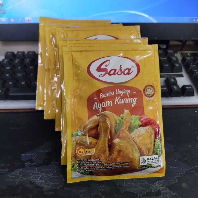 

Sasa Bumbu Ungkep Ayam Kuning 25gr x 10 pcs / 1 RENCENG