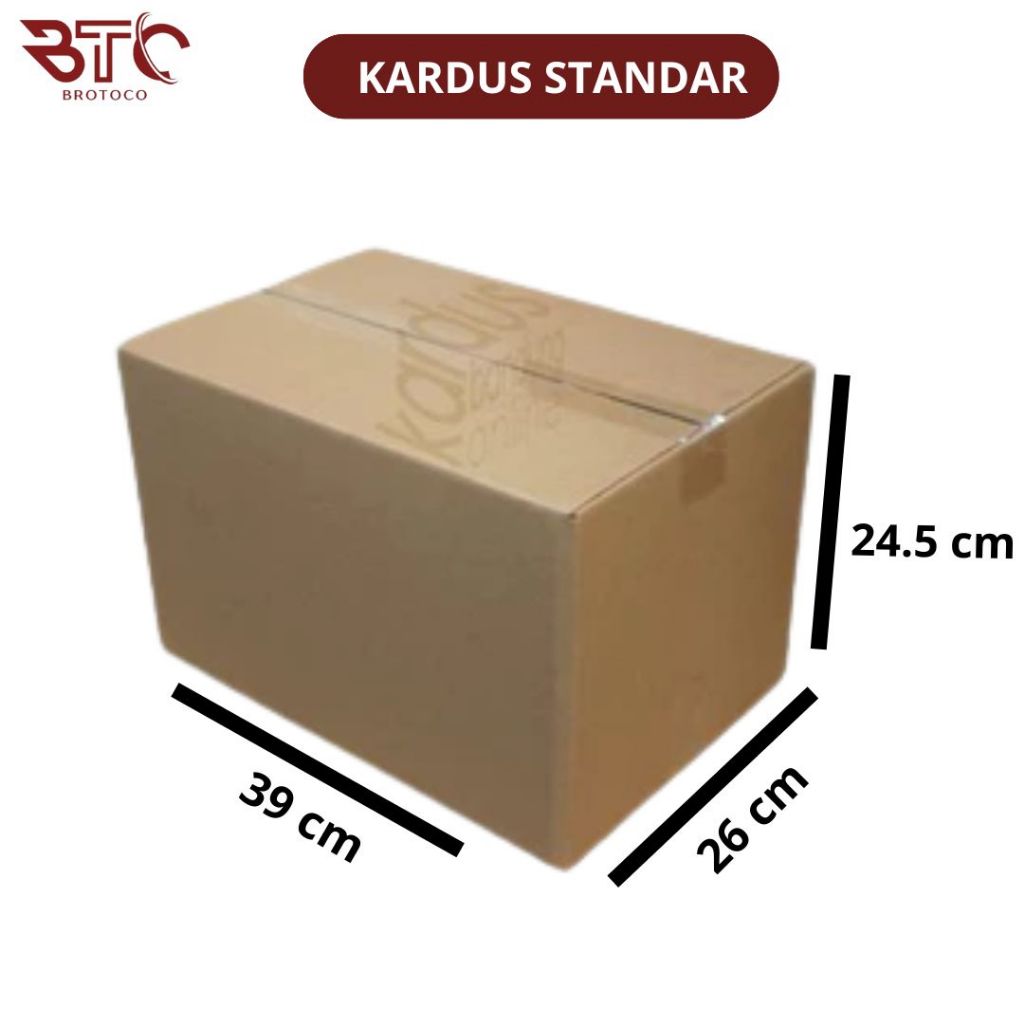 

[BROTOCO] Kardus Box Kotak Dus Packing Aqua Sembako Medium Polos Murah Uk 39x26x24.5 cm B/Flute Tebal 3 mm