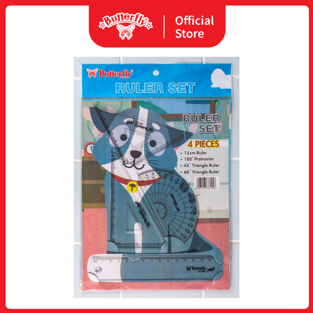 

Butterfly Penggaris Set CAT / Souvenir Ultah / Kado Anak / Alat Tulis Sekolah