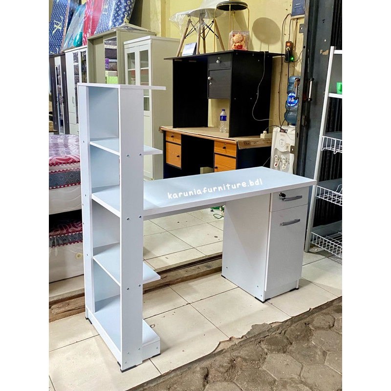 MEJA BELAJAR FULL PUTIH | MEJA BELAJAR MINIMALIS