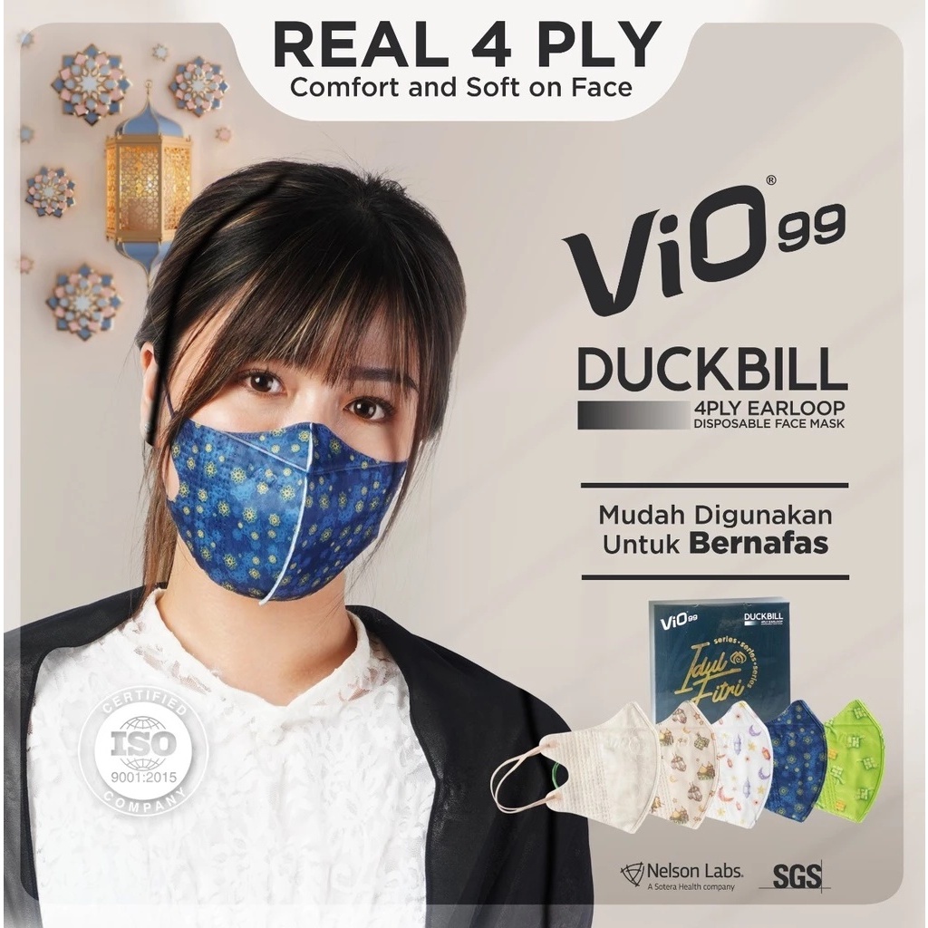 Masker Vio Mask 4ply Motif idul fitri / lebaran
