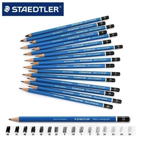 

Staedtler Mars Lumograph Pencils - Pencil Graphite - Pensil 2B staedtler pensil