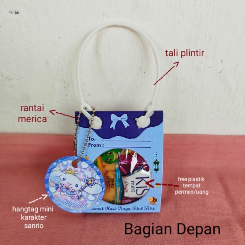 

isi 10 parsel mini amplop lebaran tas motif sanrio dan labubu