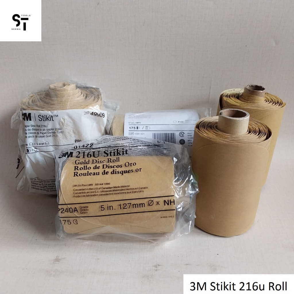 3M Stikit Gold Paper Disc Roll 216U Amplas Bulat Tempel 5 inch Kuning