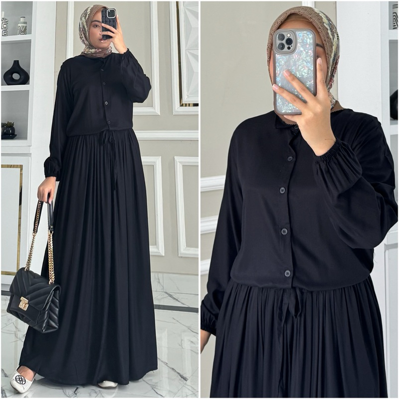 Gratong Aurelia Dress By Zalfa Outfit / Gamis Polos / Dress Polos / Gamis Rayon