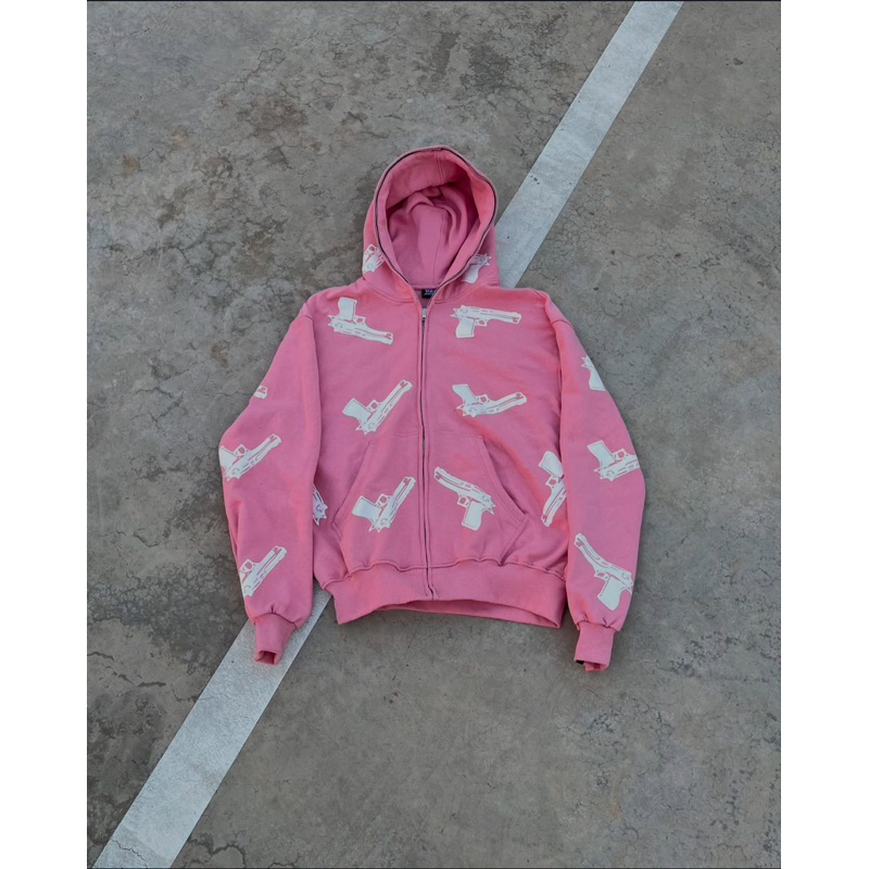 VANE GLOCK FULL ZIPPER HOODIE (PINK)