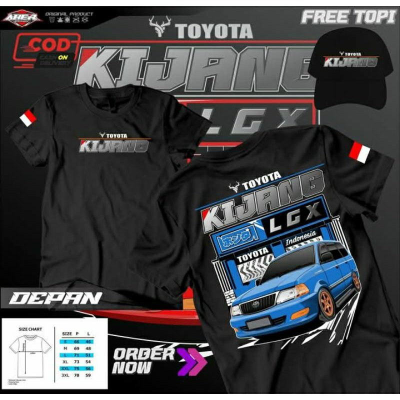 Kaos Kijang Lgx, Kualitas Premium Free Topi