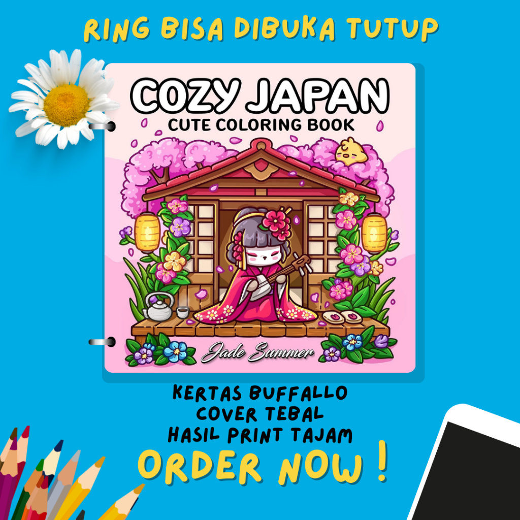 

UNOFFICIAL!! Buku Mewarnai - Cozy Japan Coloring Book untuk anak dan dewasa 43 halaman