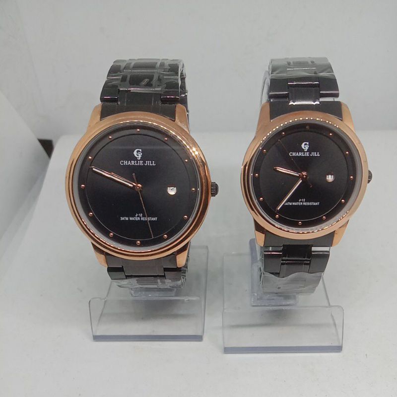Jam Tangan Charlie Jill Pasangan Tali rantai RoseGold (Original)