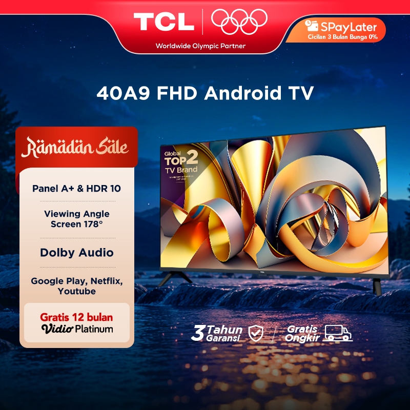 [FHD Google Assist] TCL 40 Inch Smart Android TV - Dolby Audio - Google Play/Netflix/Youtube - Wifi/