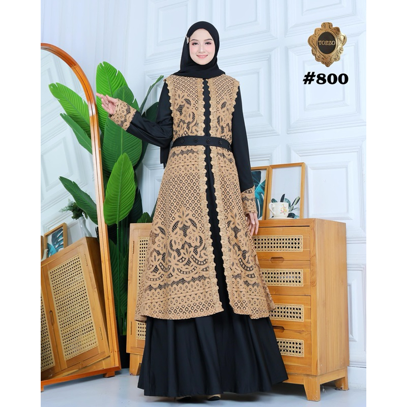 Gamis Brokat Premium Jumbo Busui Gaun Pesta Muslimah Grosir by Tozzo 799
