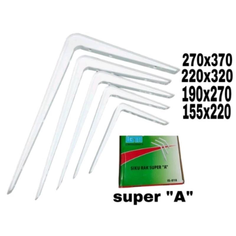 IGM Siku Rak Tebal Putih Siku Rak SUPER A Siku Rak Dinding Ambalan