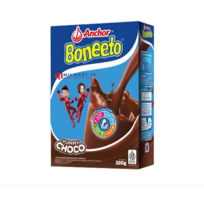 

Boneeto Susu Bubuk Anak Sekolah Yummy Choco 320gr - Nutrisi Pertumbuhan Anak untuk Daya Pikir dan Tubuh Aktif - BONEETO CREAMY VANILA/YUMMY CHOCO 320 G