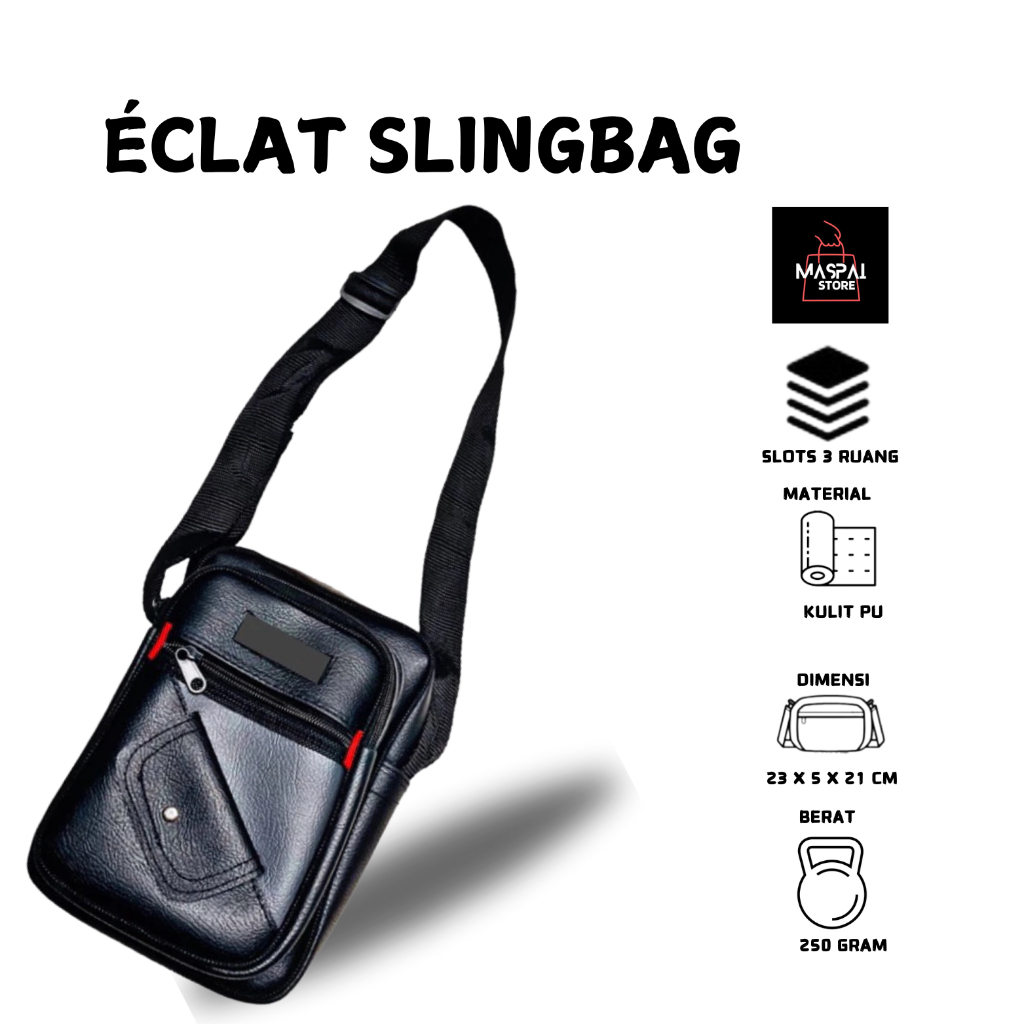 Tas Selempang Pria Mini bahan kulit sintetis/Tas Selempang Bahu Slingbag Pria|Tas Selempang Crossbod