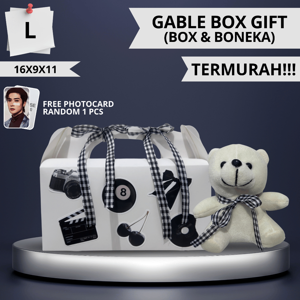 

GABLE BOX GIFT (INCLUDE BONEKA) BLACK L BOX ULTAH-GRADUATION-LEBARAN-VALENTINE | HAMPERS