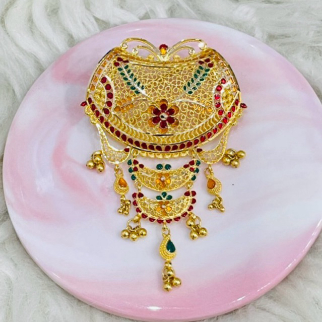 liontin bross bros kerawang motif dubai mewah elegant emas asli kadar 700