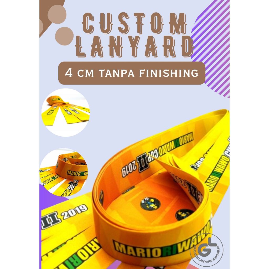 

Cetak tali tisu 4cm printing / pita lanyard print sublim 4cm 2 muka / tali medali TANPA FINISHING