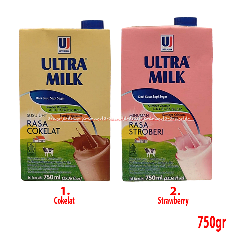 

Ultrajaya Ultra Milk 750ml Rasa Cokelat Susu UHT Siap Minum Susu Sapi Segar Coklat Stroberi Mengandung Banyak Vitamin