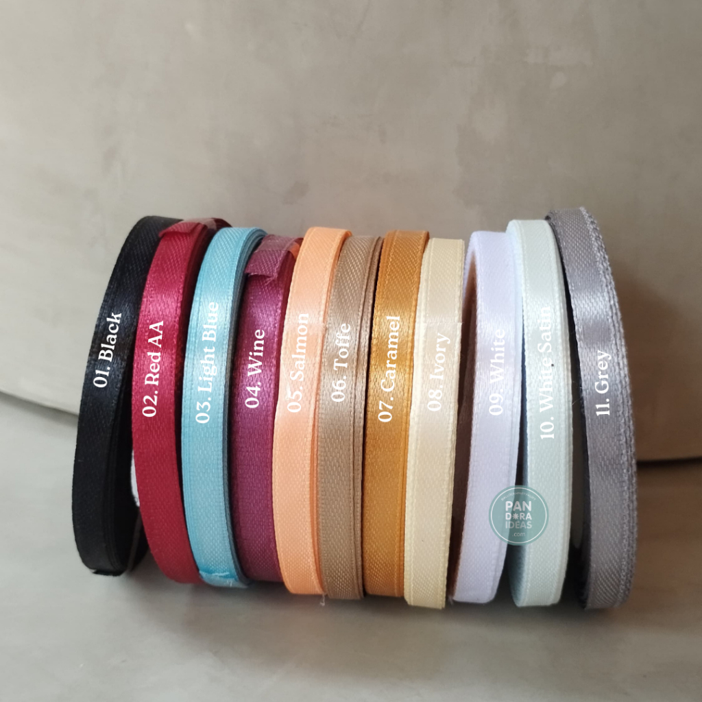 

1ROLL Pita Kain Satin Glossy 1/4inch / 0.6cm | Pita Hias Polos