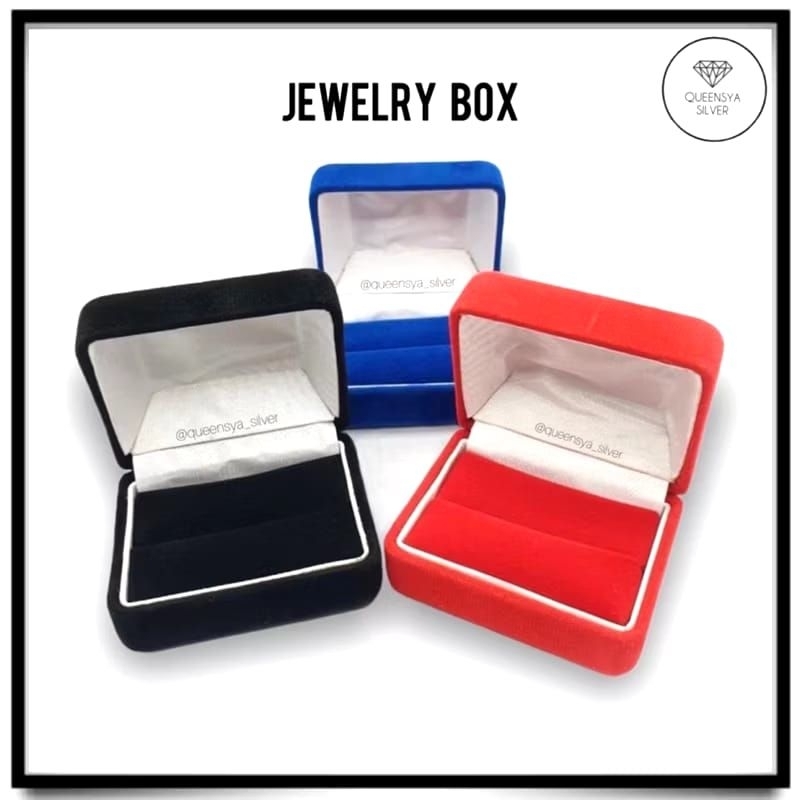 Kotak Perhiasan Cincin - Kotak Bludru - Kotak Penyimpanan Perhiasan Cincin