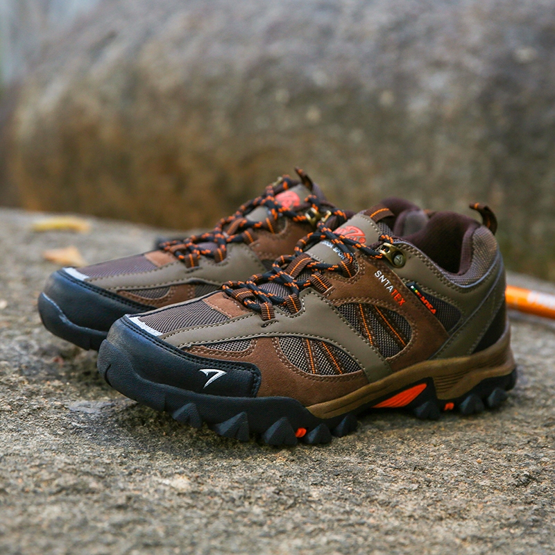 Sepatu Gunung Model Pendek / Hiking SNTA 436 Brown Orange
