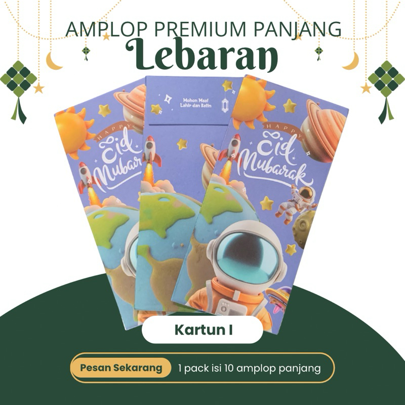 

Amplop lebaran panjang premiun tanpa lipat Amplop idul fitri unik murah