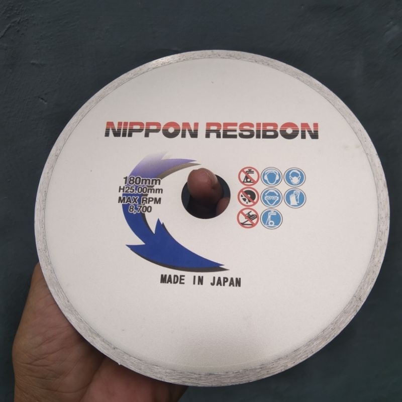 Diamond Wheel Cutter 7 inch / 180mm Nippon Resibon wet tipis